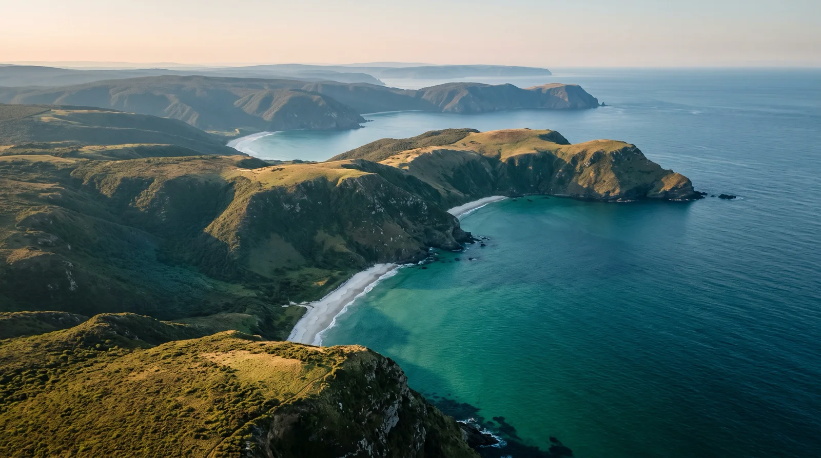 Aerial View of a Turquoise Summer Coastline — AI-generated photograph