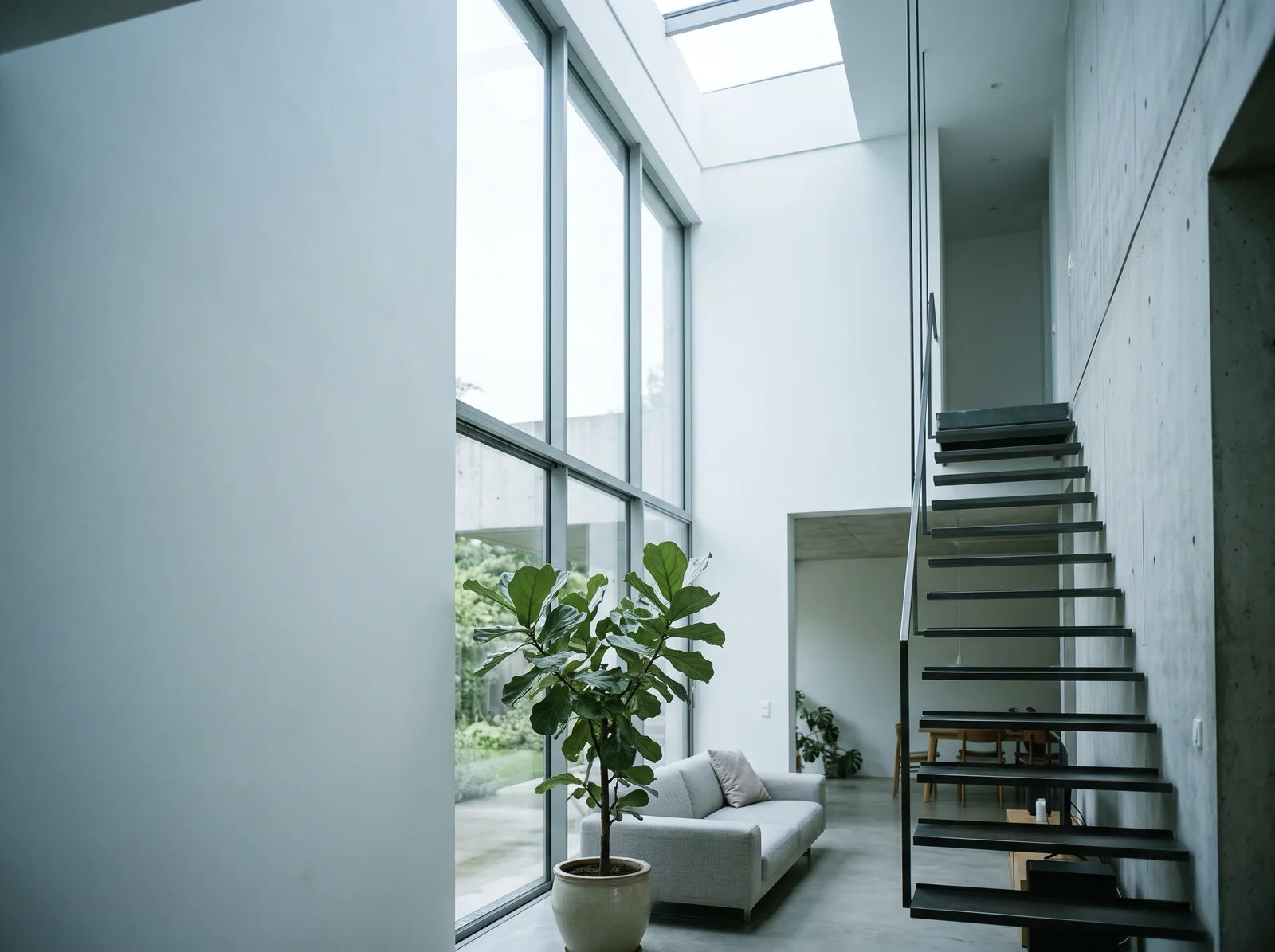 Atrium of a Modern House in Cool Daylight — AI-generated photograph