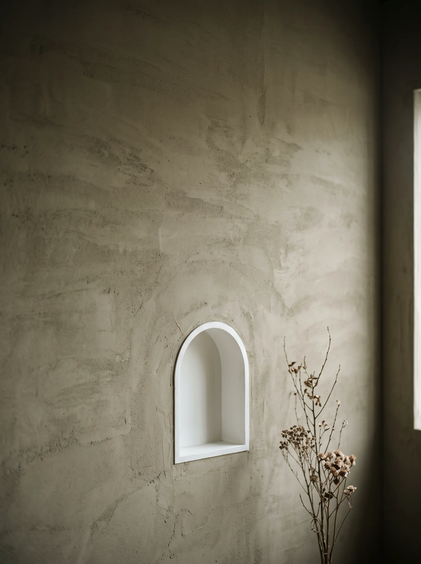 Arched Niche in a Bare Earthen Wall — AI-generated photograph