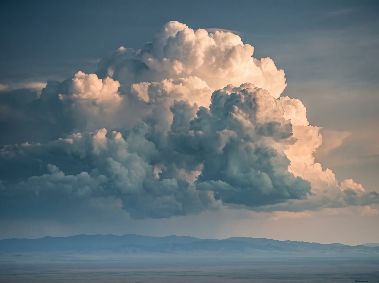 Summer Thunderhead Above a Hazy Plain — AI-generated photograph