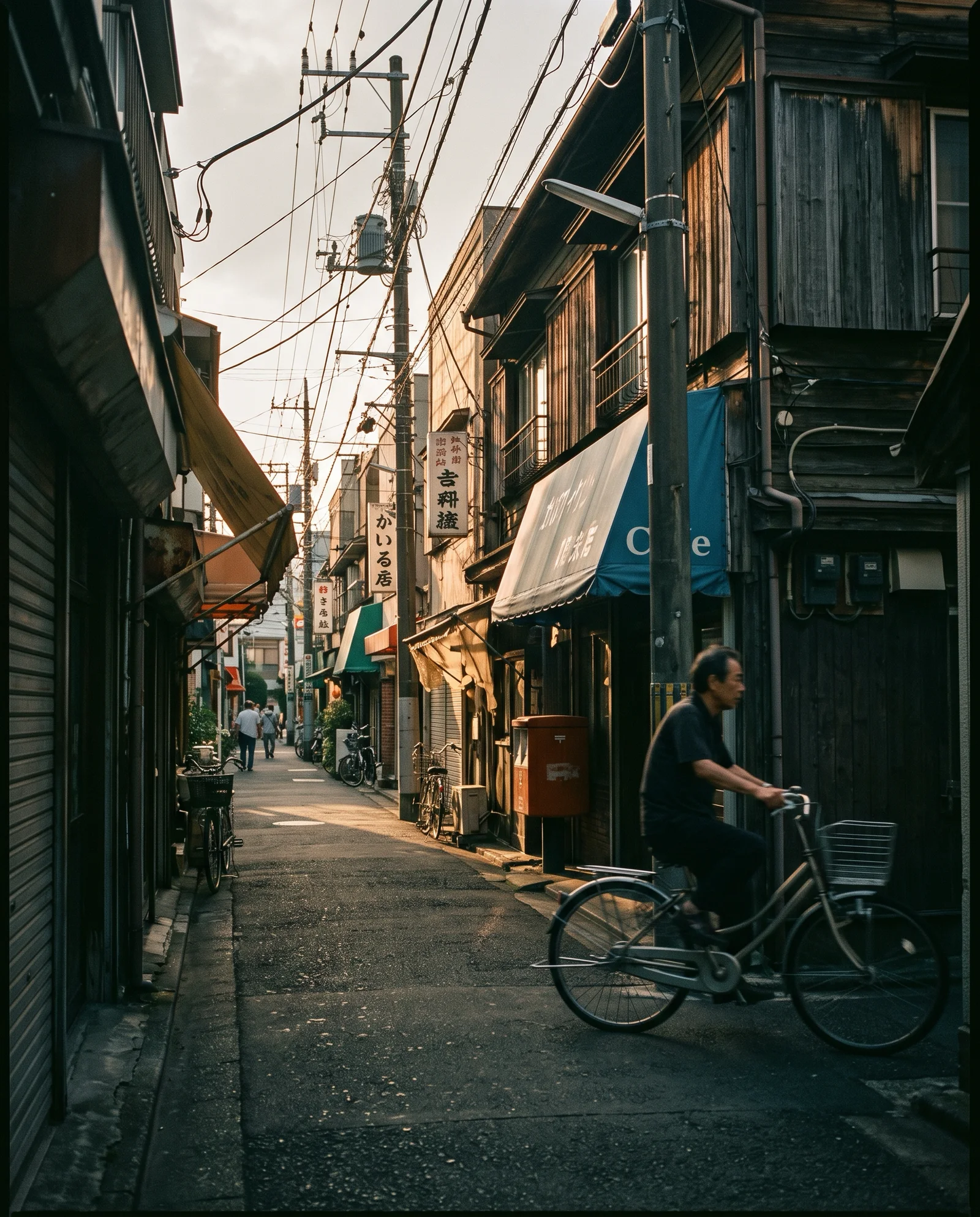 Bicycle Crossing a Narrow Backstreet Alley — AI-generated photograph