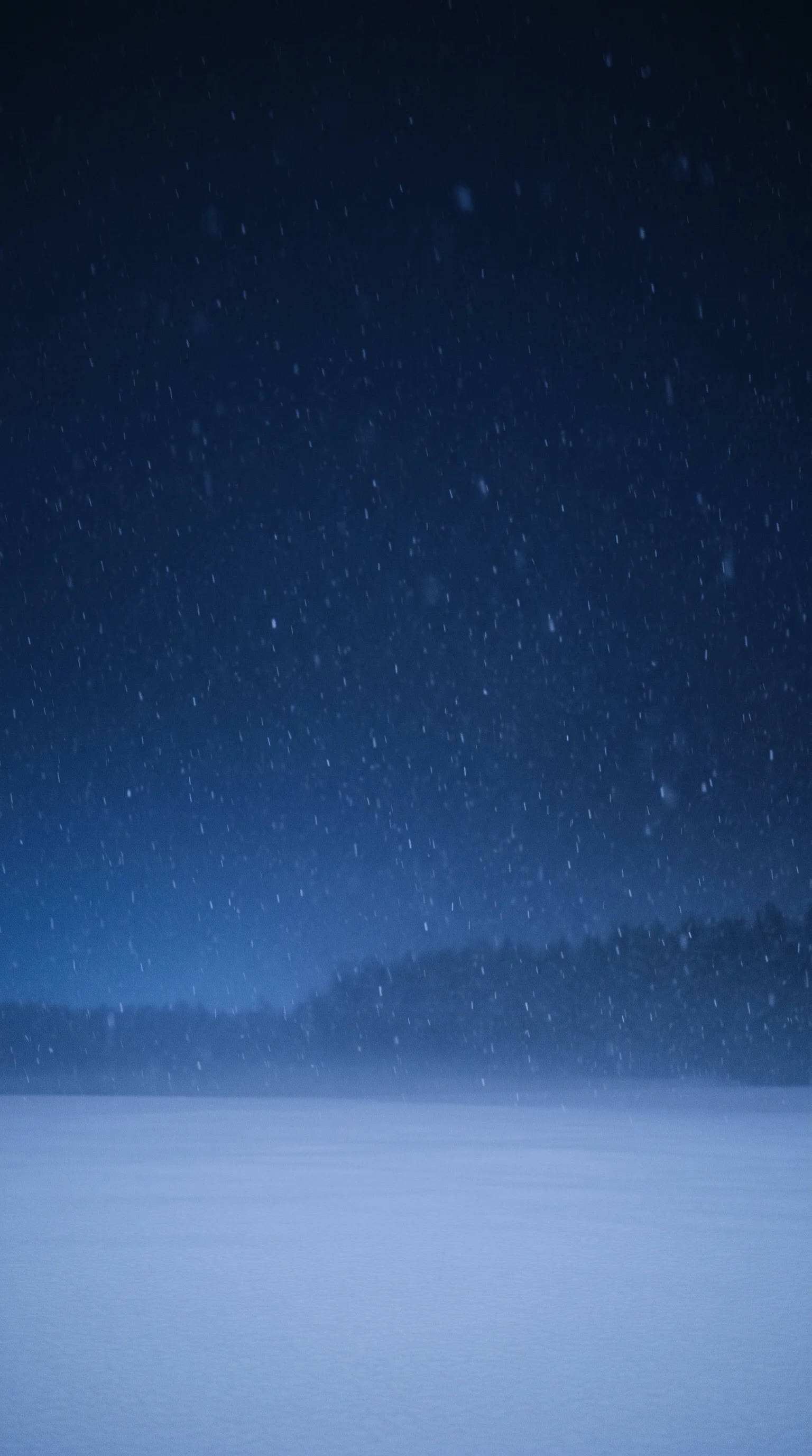 Snow Streaking Down a Dark Blue Sky — AI-generated photograph
