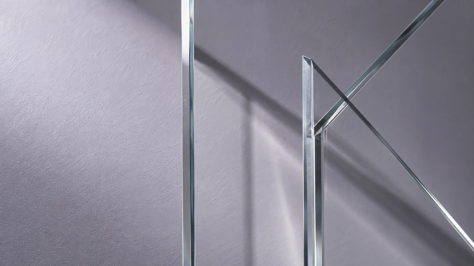 Glass Edges Casting Shadows on Plaster — AI-generated photograph