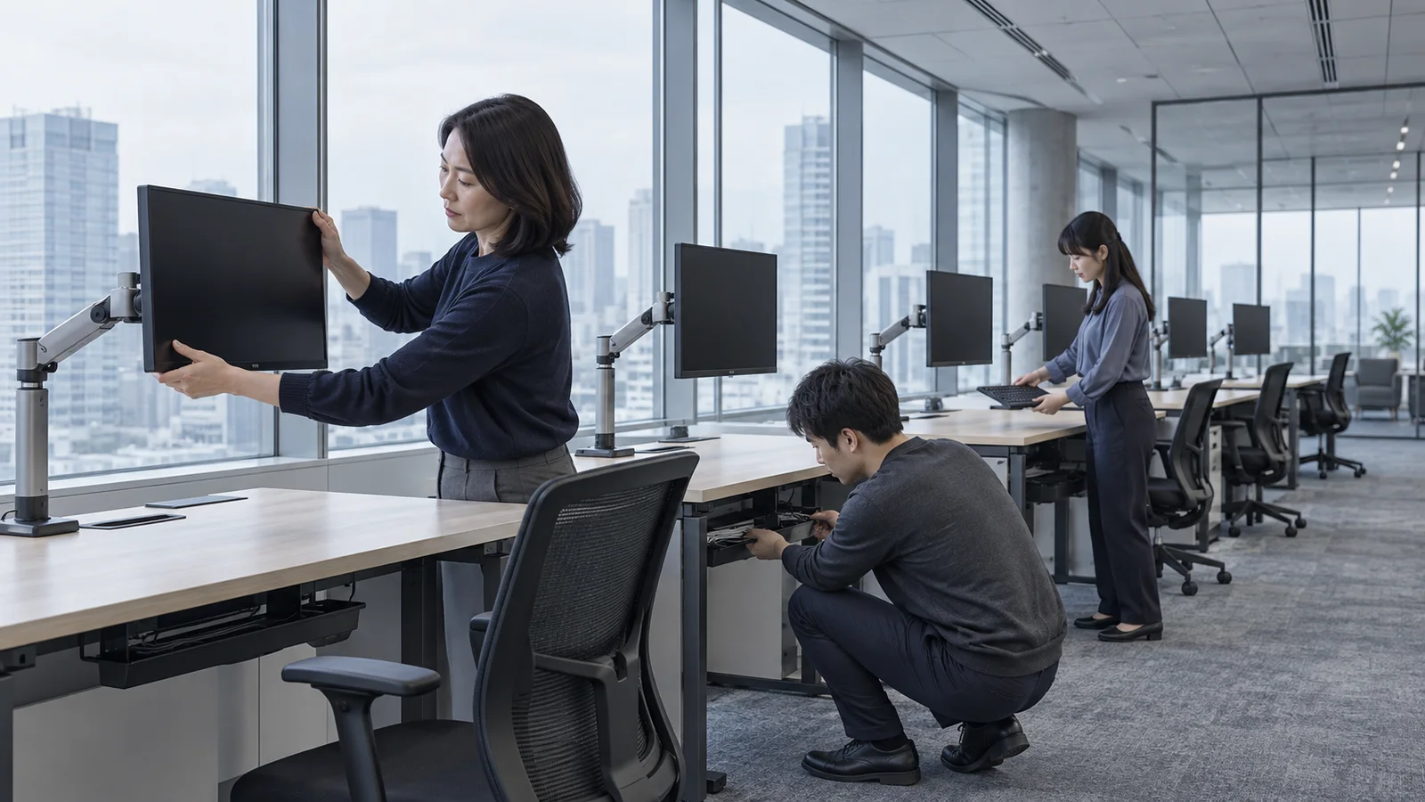 IT Team Preparing New Workstations — AI-generated photograph