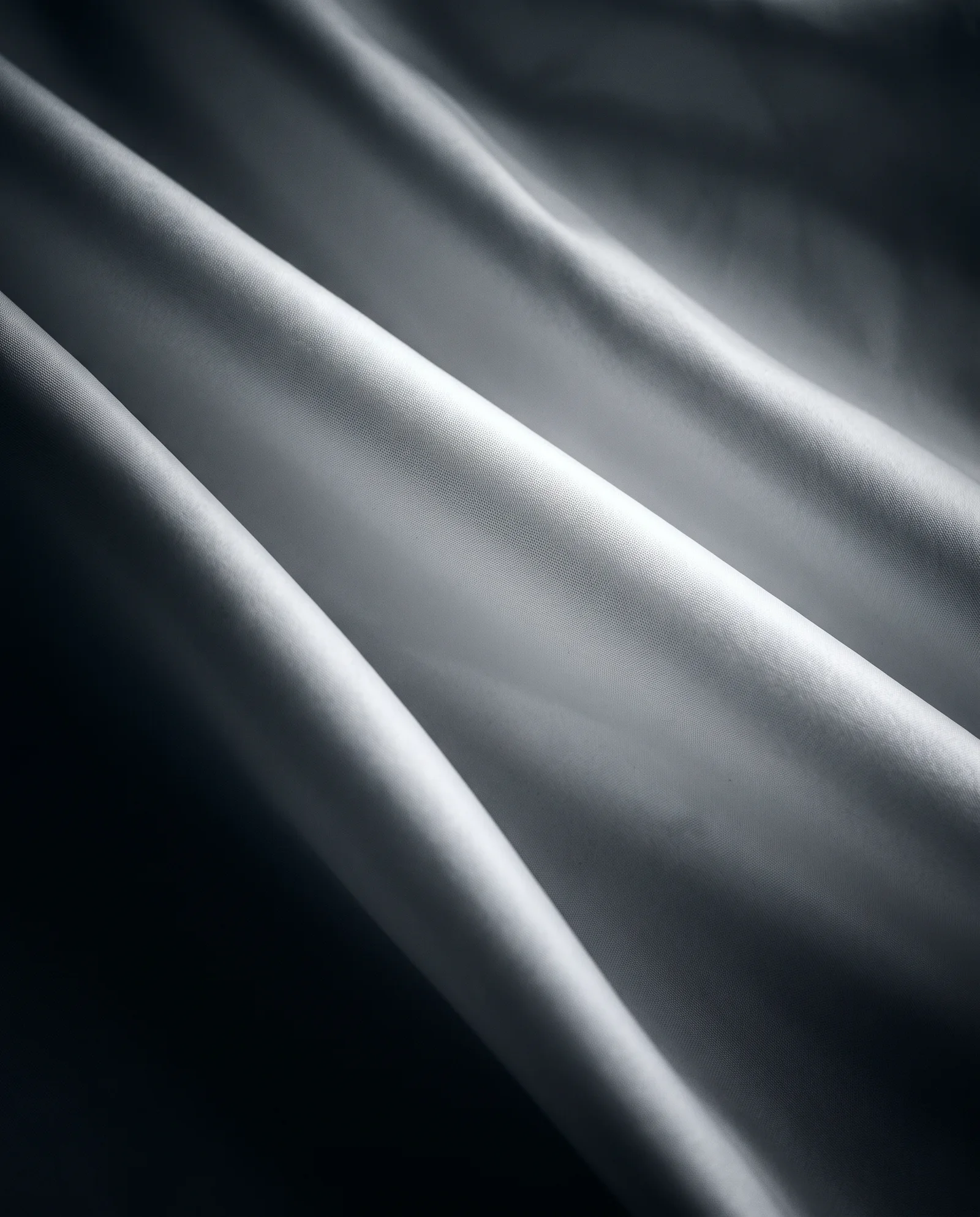 Folds of White Silk in Monochrome — AI-generated photograph