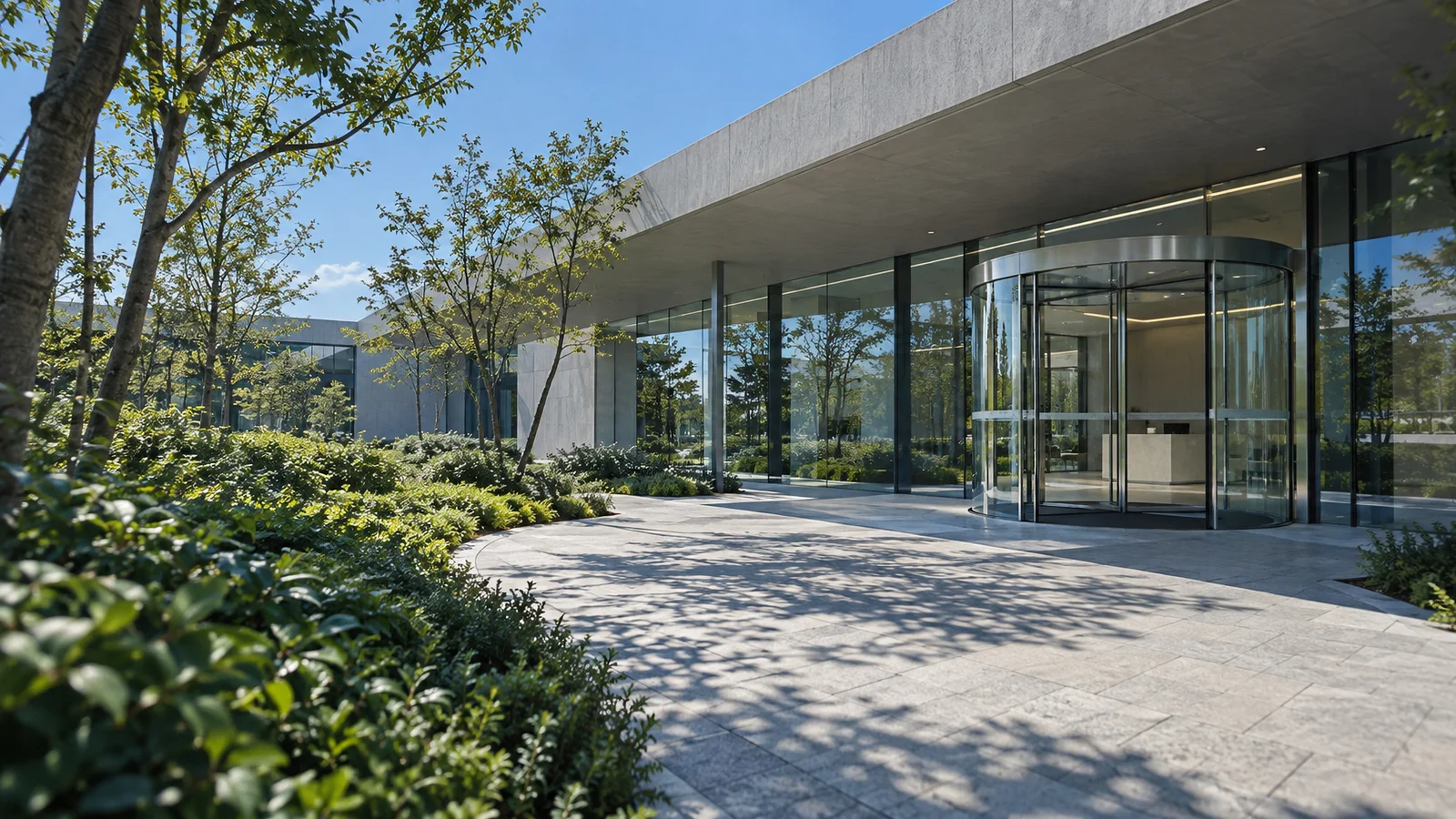 Revolving Door at an Office Entrance — AI-generated photograph