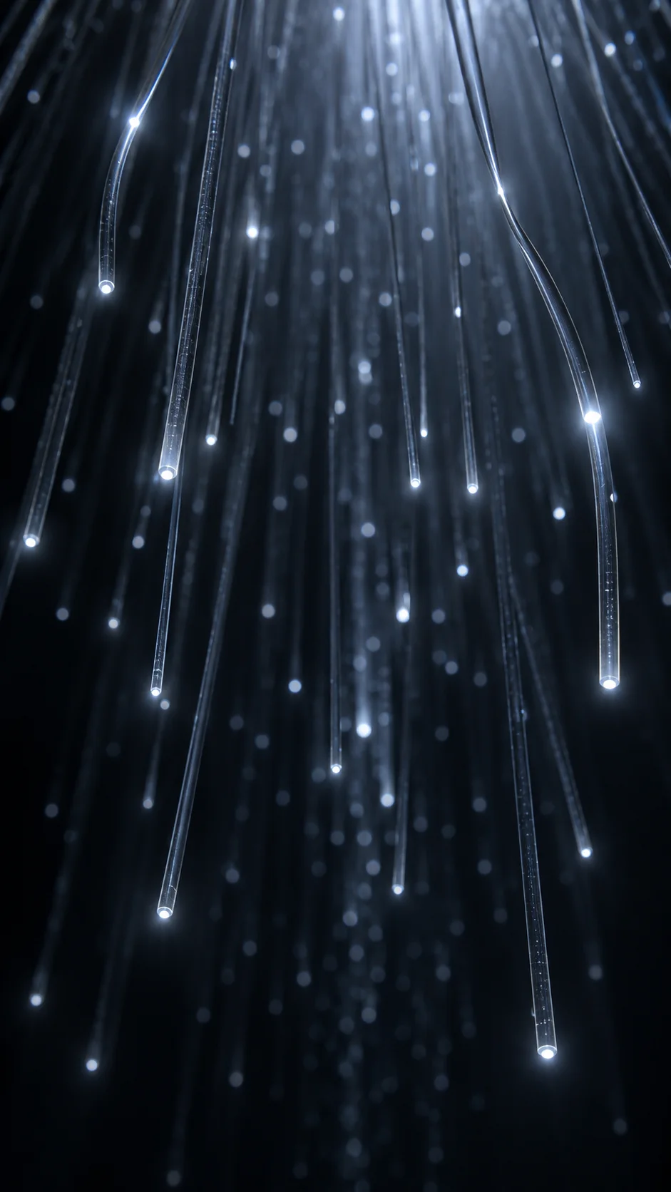 Hanging Fiber Curtain With Silver Glow — AI-generated photograph