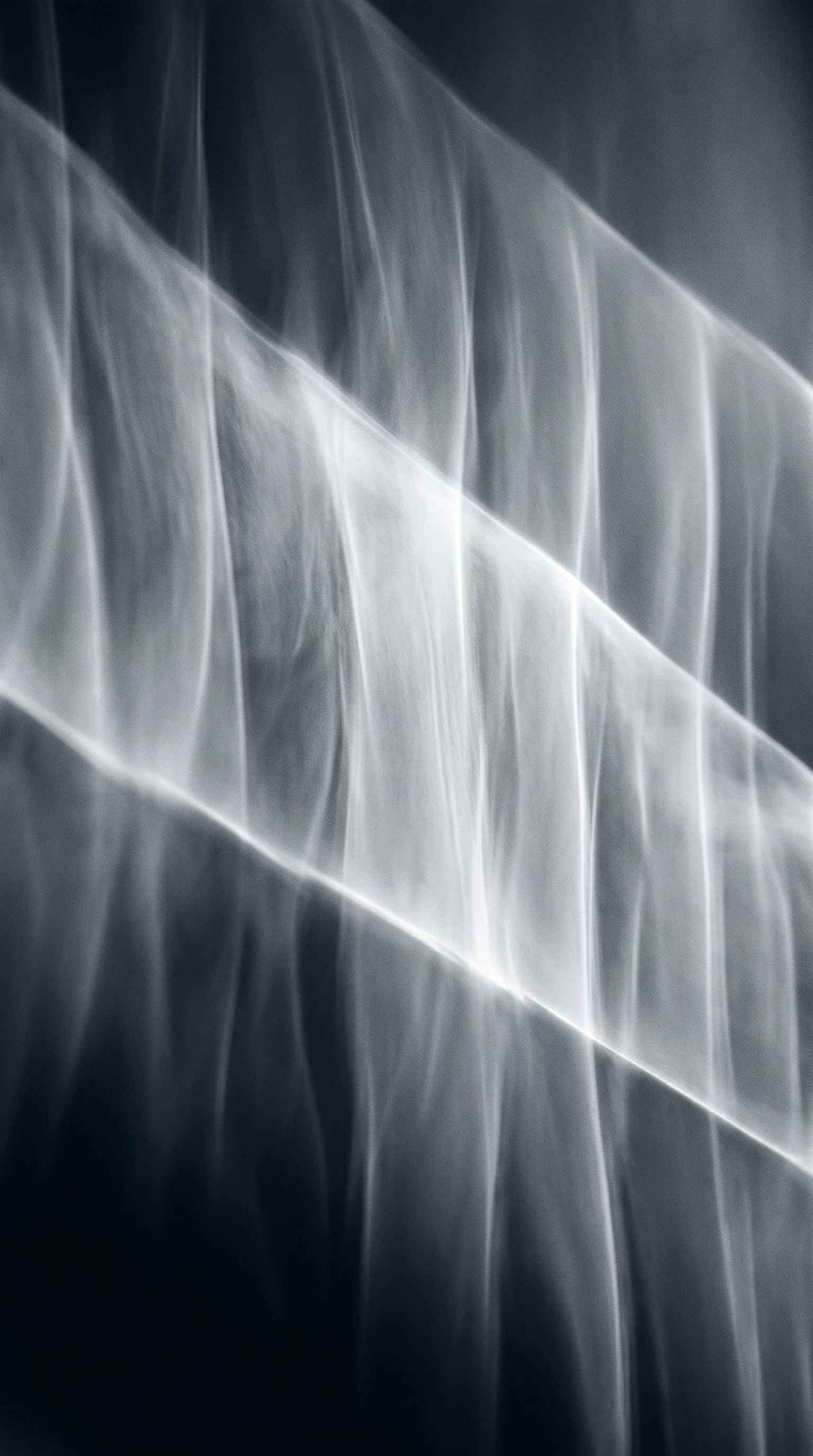 Rising Steam Ribbons in Silver Monochrome — AI-generated photograph