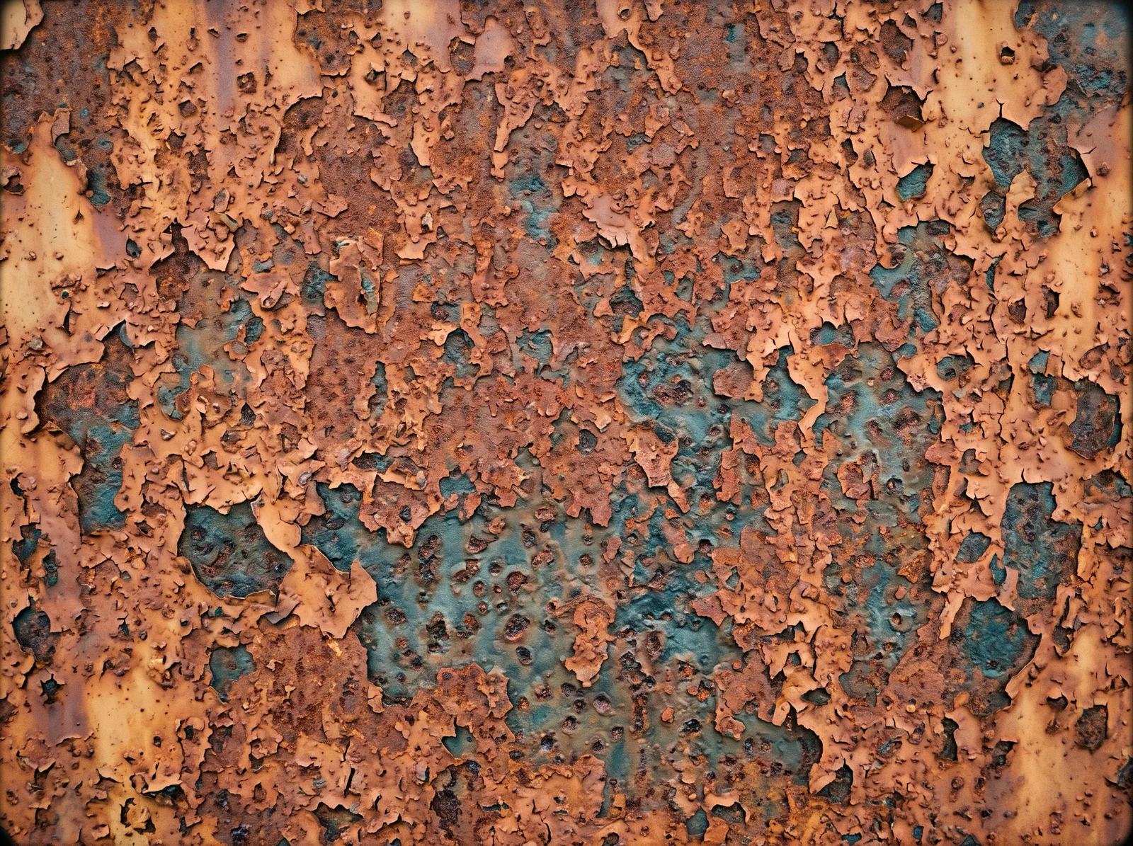 Rusted Iron Surface in Amber and Umber — AI-generated photograph