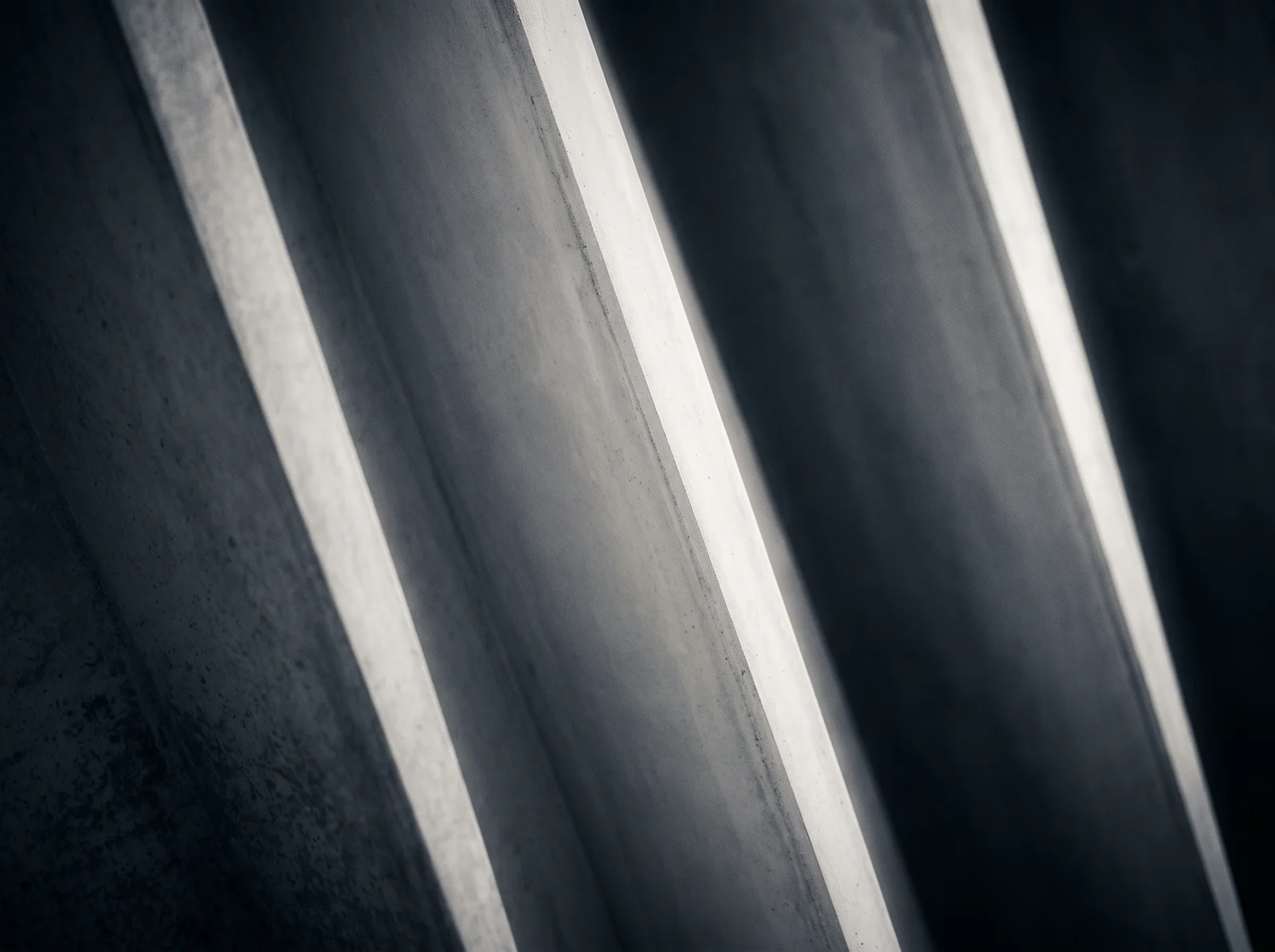 Concrete Louver Fins in Monochrome — AI-generated photograph