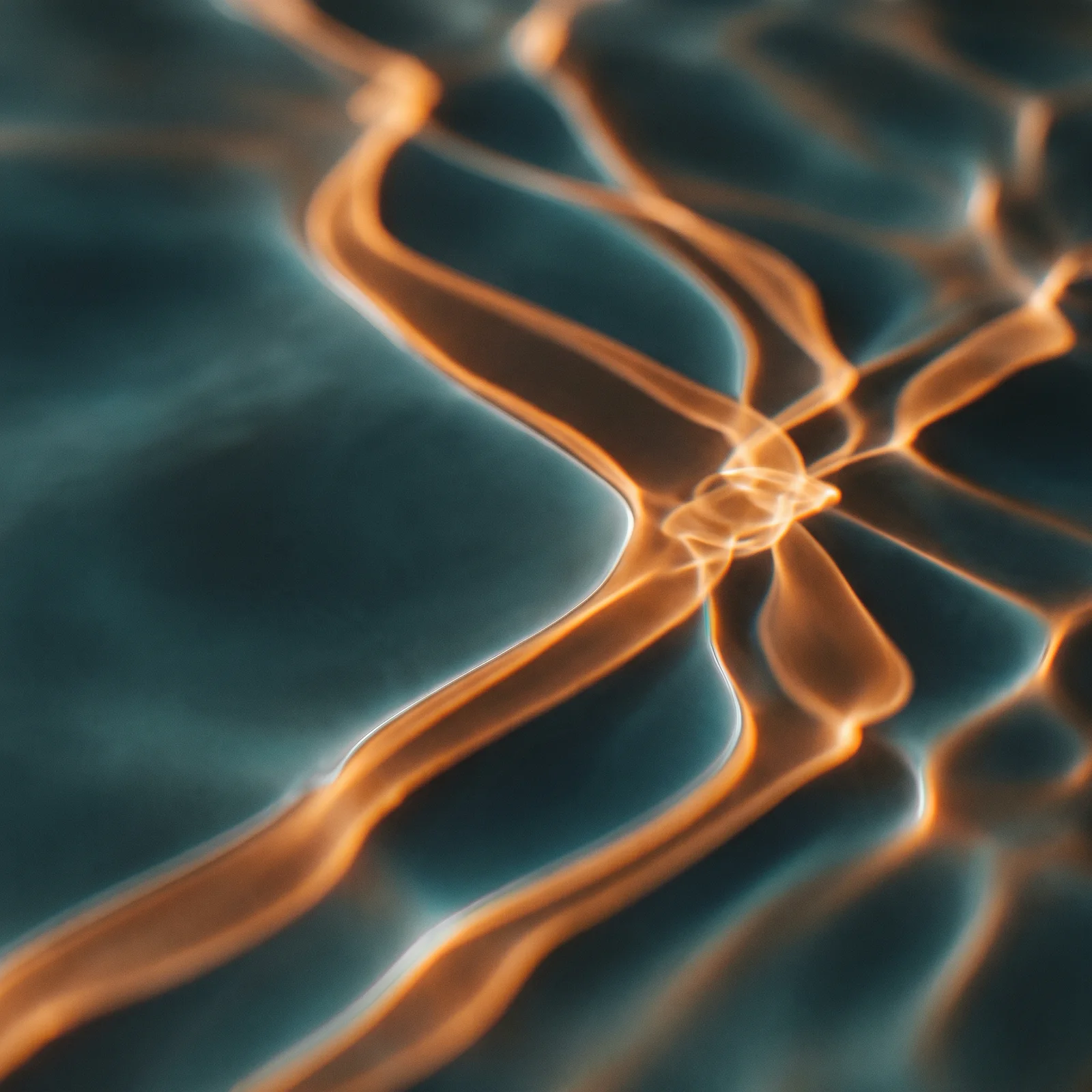 Underwater Light Caustics in Teal and Amber — AI-generated photograph