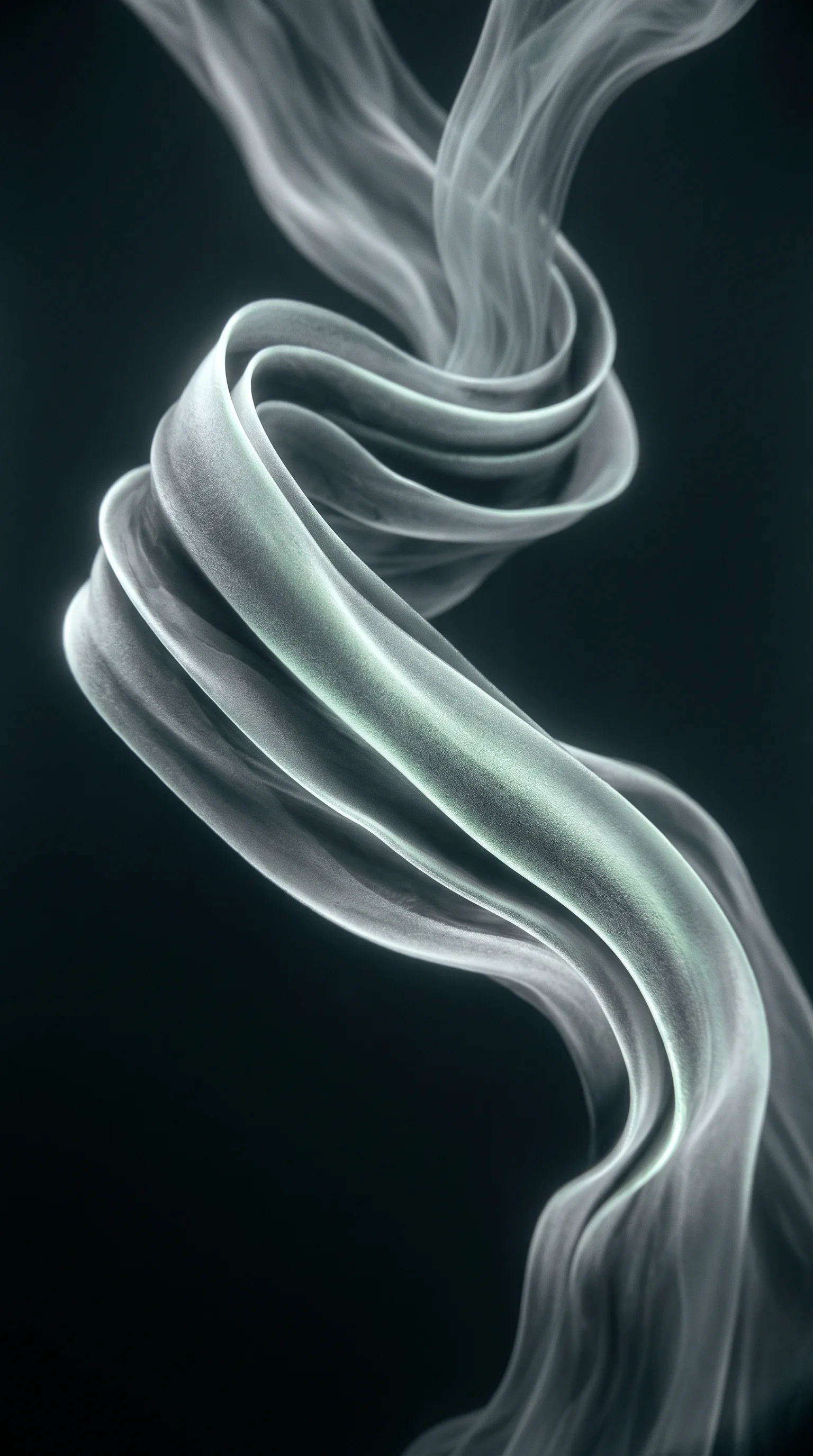 Luminous Ink Ribbon on a Black Field — AI-generated photograph