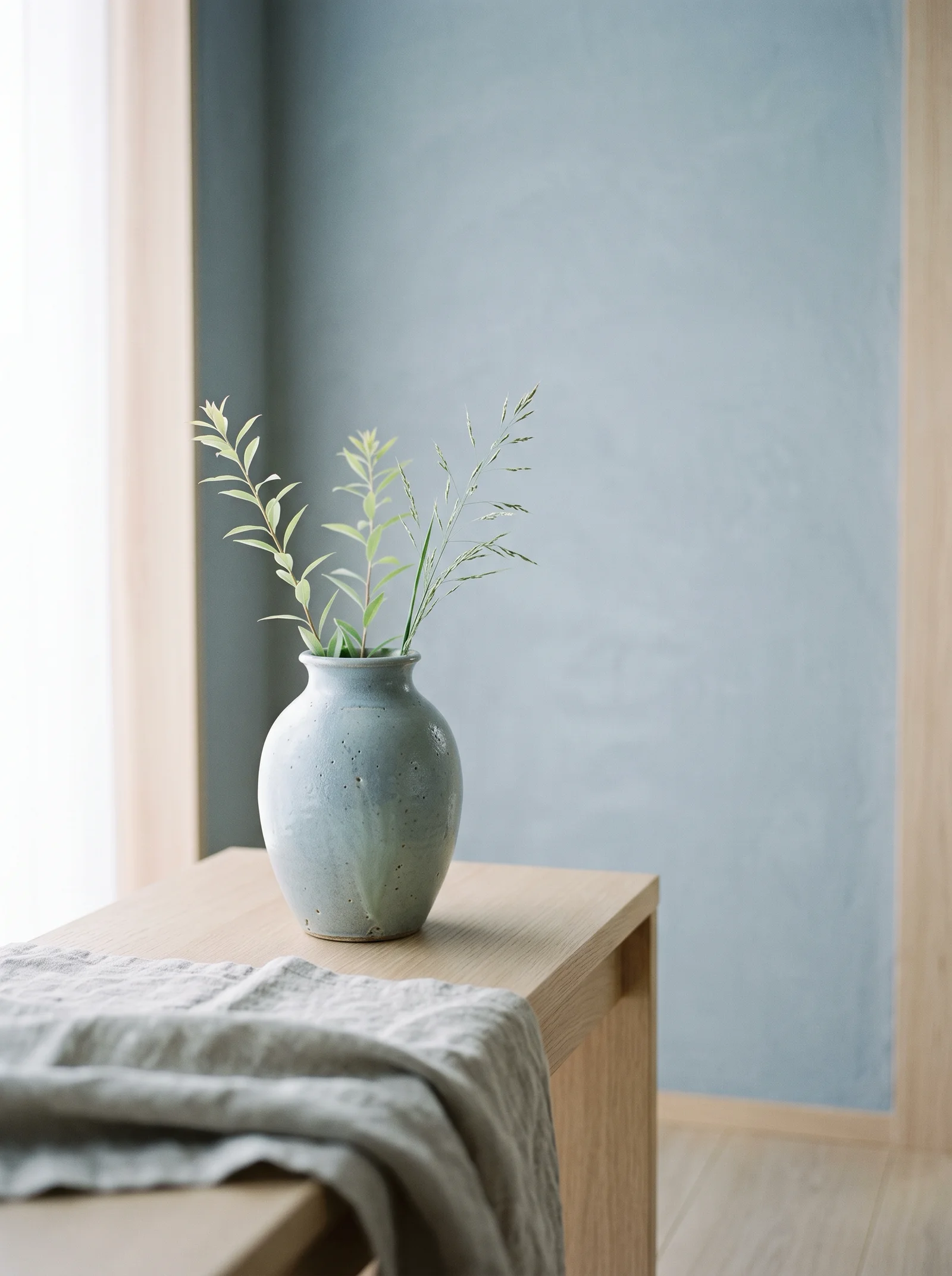 Calm Interior Corner in Cool Morning Light — AI-generated photograph