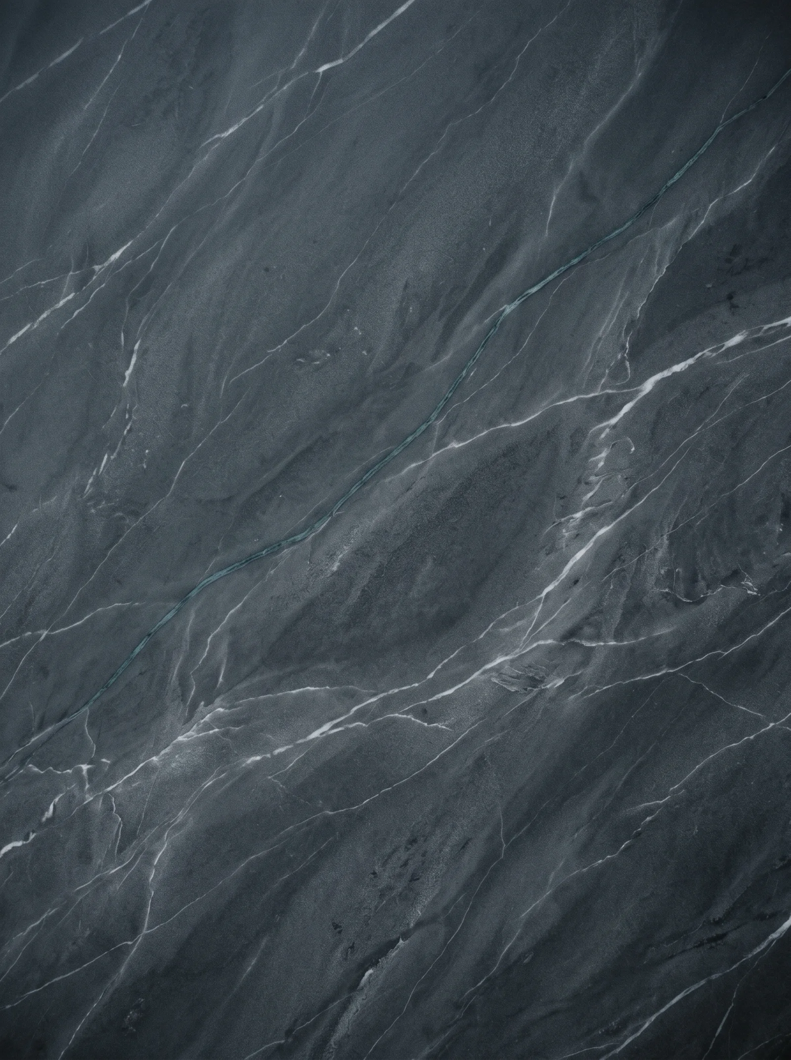Charcoal Marble with White and Teal Veins — AI-generated photograph