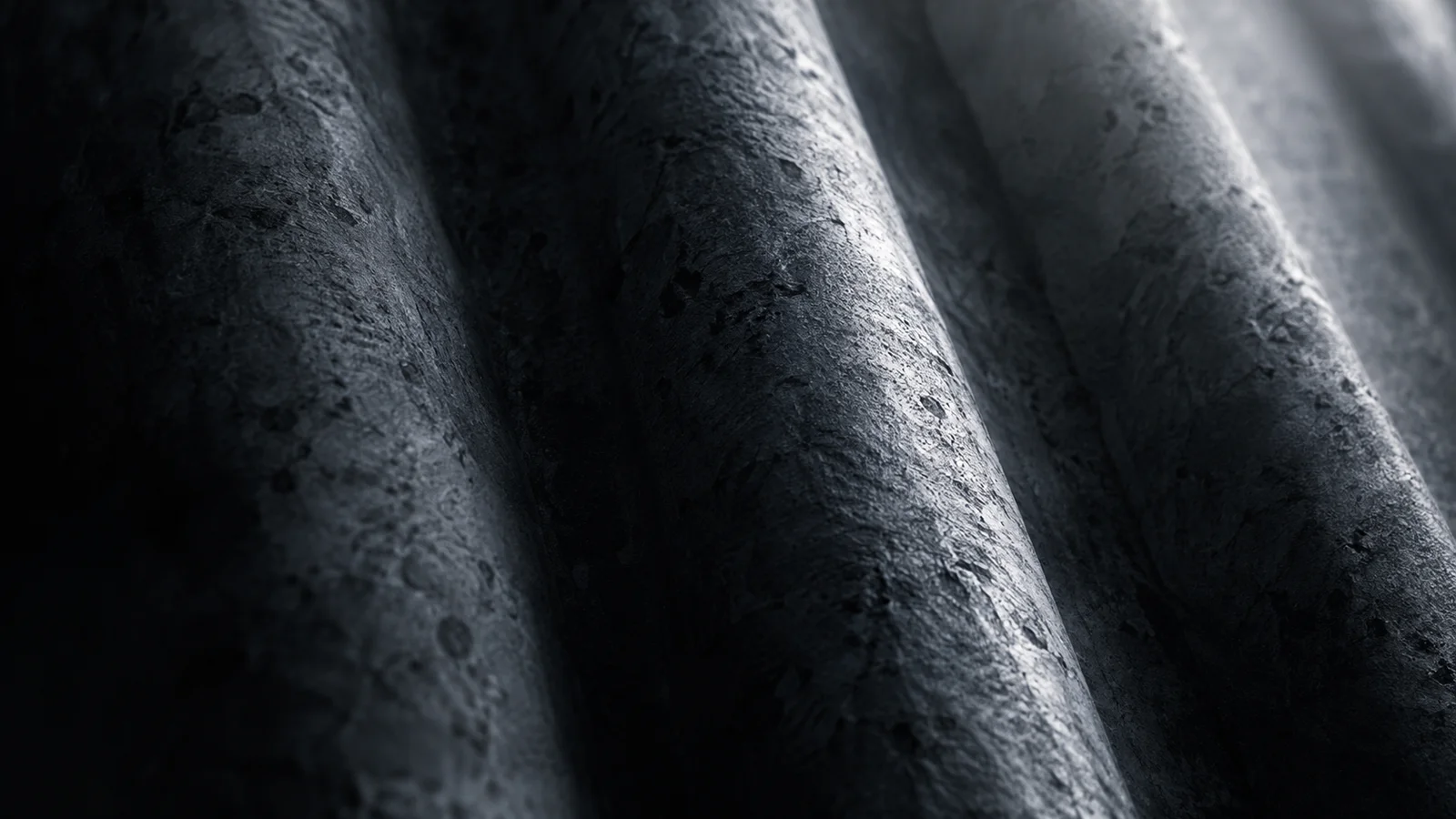 Fluted Stone Columns in Silver Shadow — AI-generated photograph