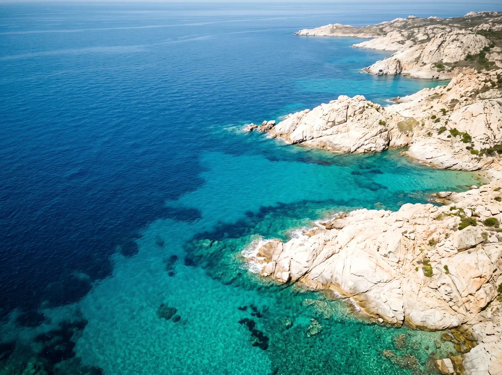 Aerial View of a Turquoise Rocky Coastline — AI-generated photograph