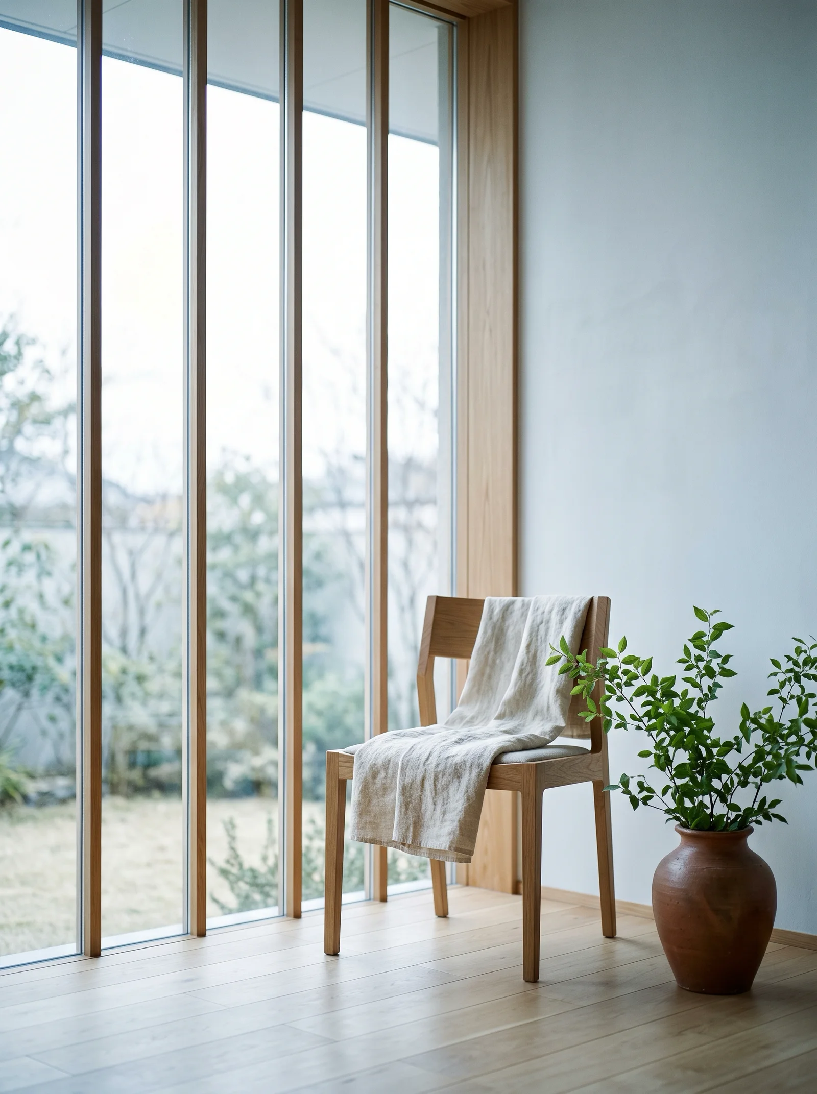 Room Interior Framed by a Window Mullion — AI-generated photograph