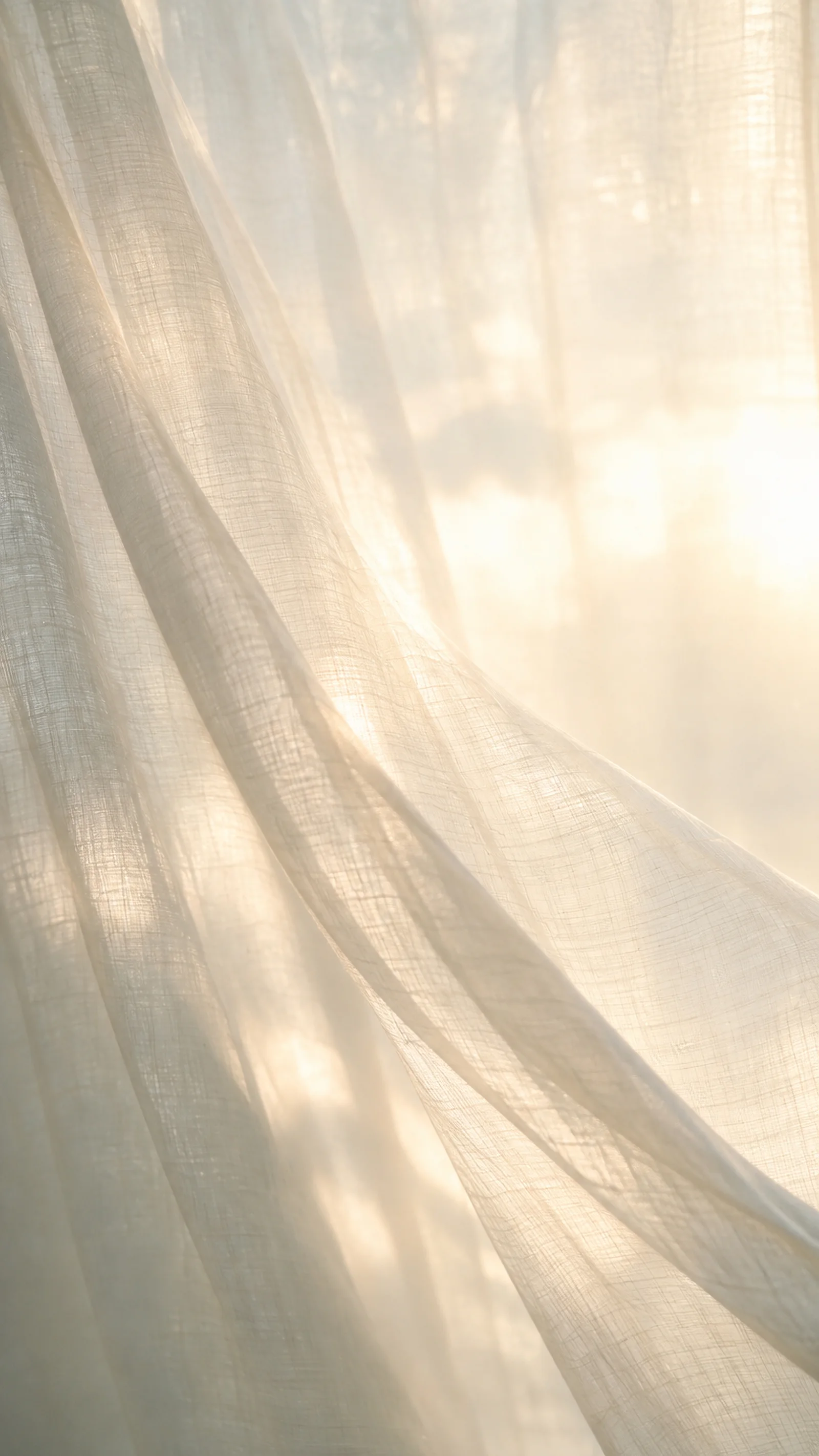 Morning Light through a Moving Sheer Curtain — AI-generated photograph