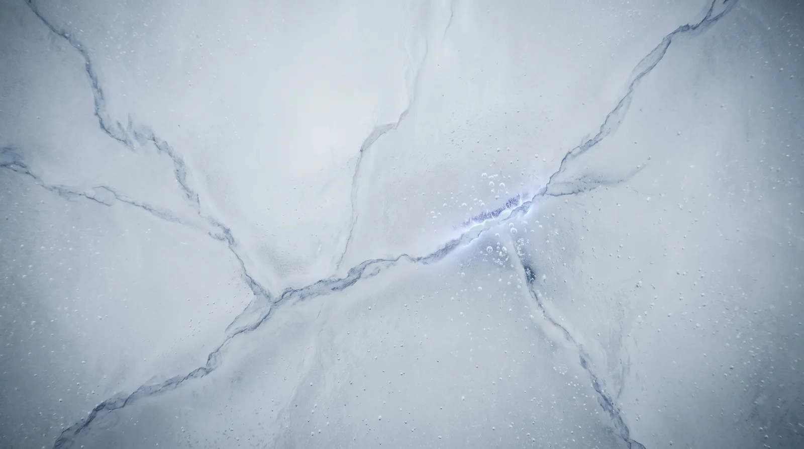 Frozen Ice Surface with Trapped Bubbles — AI-generated photograph