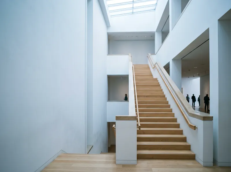 White Museum Atrium in Winter Light — AI-generated photograph