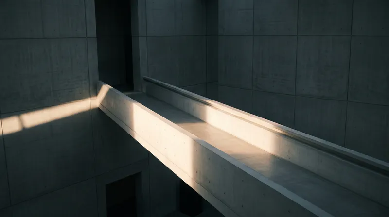 Concrete Cantilever Bridge in Raking Light — AI-generated photograph