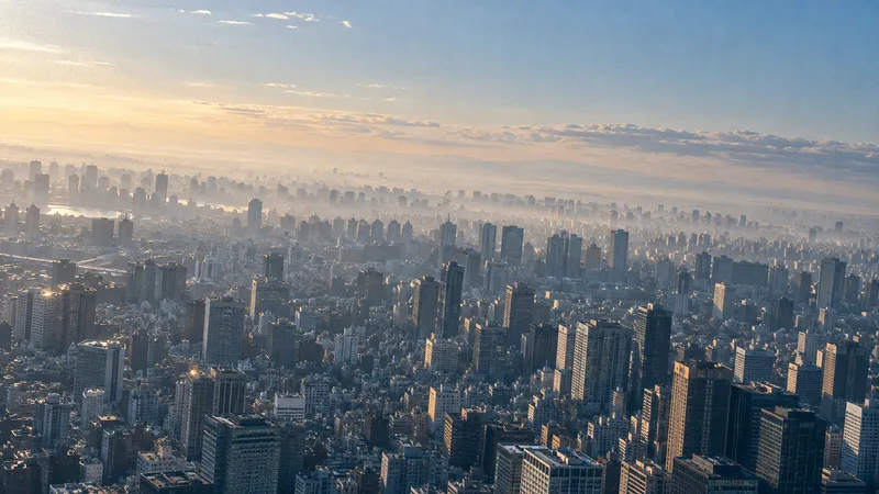 Layered Highrises in Pale Morning Haze — AI-generated photograph