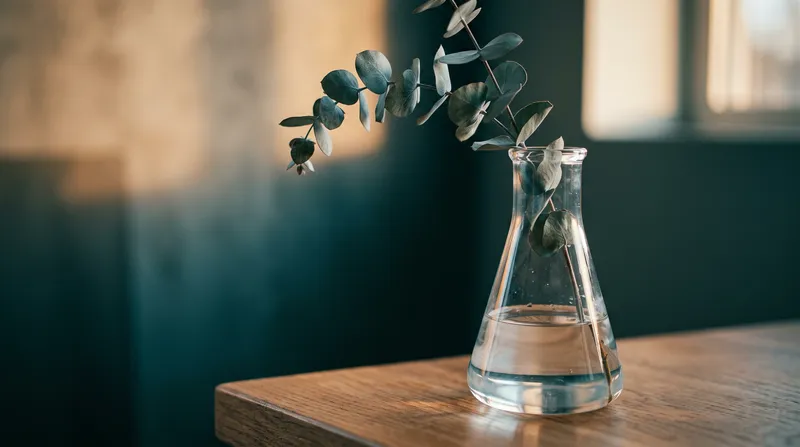 Eucalyptus Flask in Warm Afternoon Light — AI-generated photograph