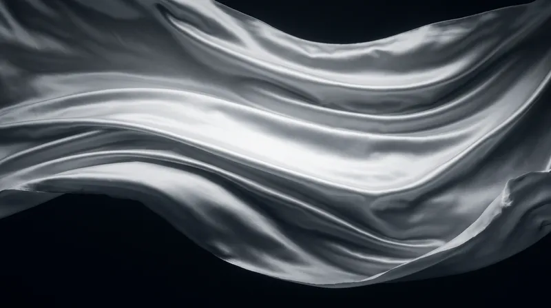 Billowing White Silk in Silver Monochrome — AI-generated photograph