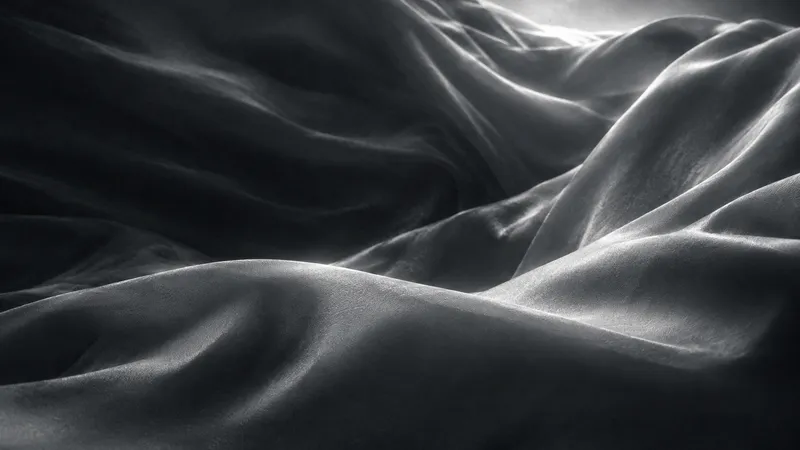 White Silk Folding Across a Dark Field — AI-generated photograph