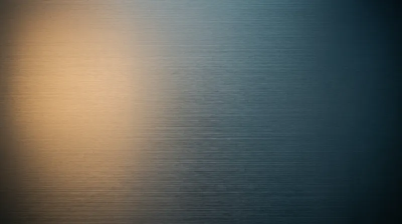 Brushed Satin Metal Panel in Amber and Teal — AI-generated photograph