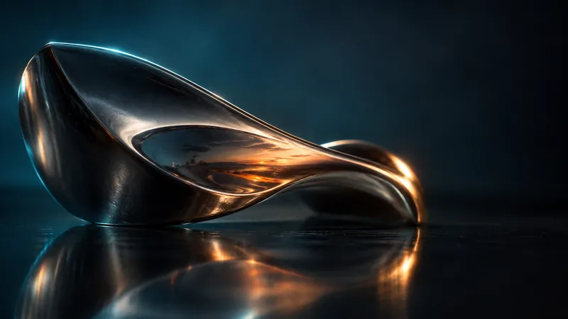 Curved Steel with Amber and Teal Rims — AI-generated photograph