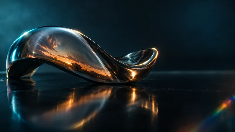 Curved Steel with Amber and Teal Rims — AI-generated photograph