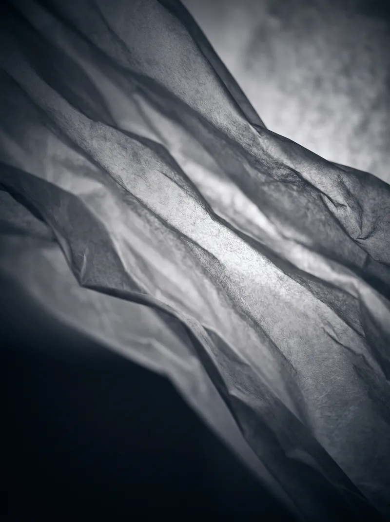 Folds of Translucent Paper in Monochrome — AI-generated photograph