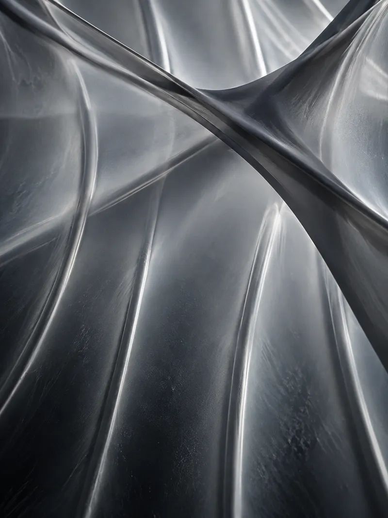 Layered Silicone Membranes Under Cool Light — AI-generated photograph