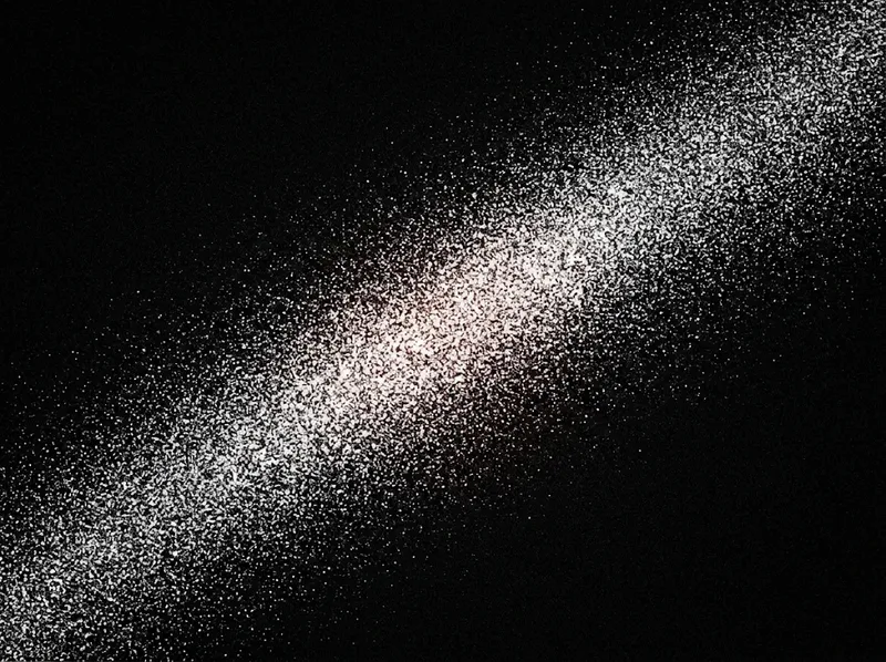 White Grain Light Leak on Black — AI-generated photograph