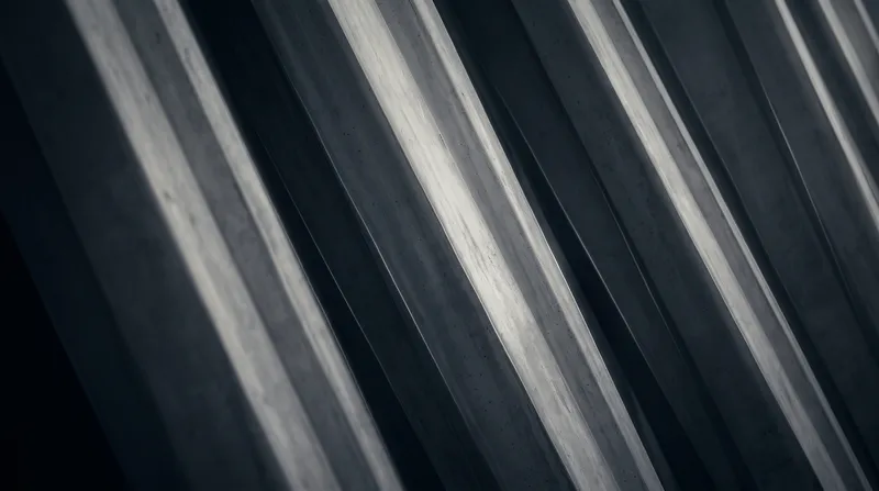 Selenium Monochrome Concrete Column Shafts — AI-generated photograph
