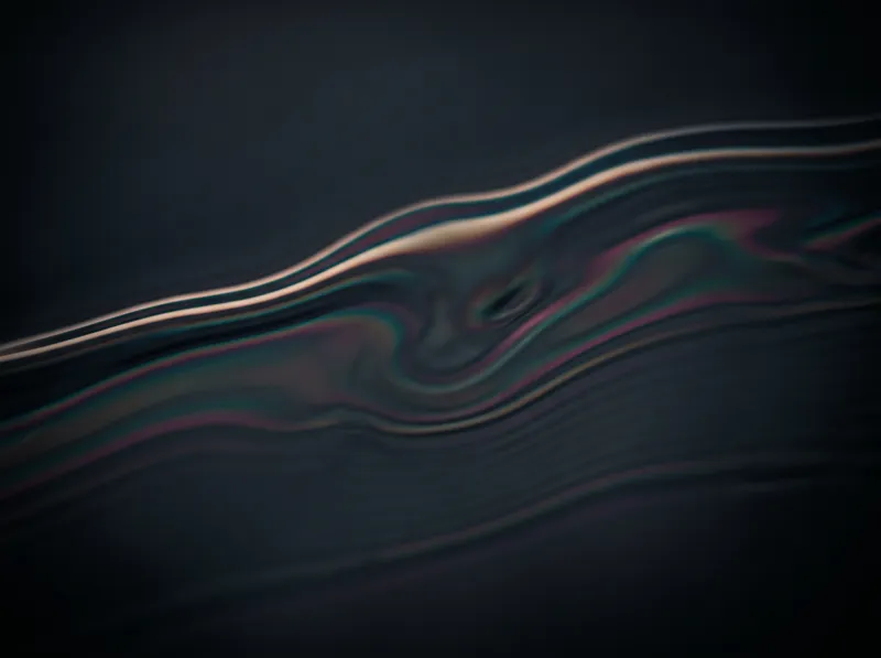 Deep Iridescent Thin-Film on a Dark Field — AI-generated photograph