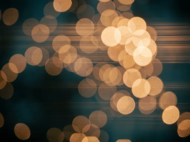 Layered Amber Bokeh Field at Night — AI-generated photograph