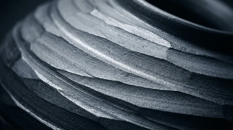 Shoulder of a Trimmed Clay Vessel in Monochrome — AI-generated photograph