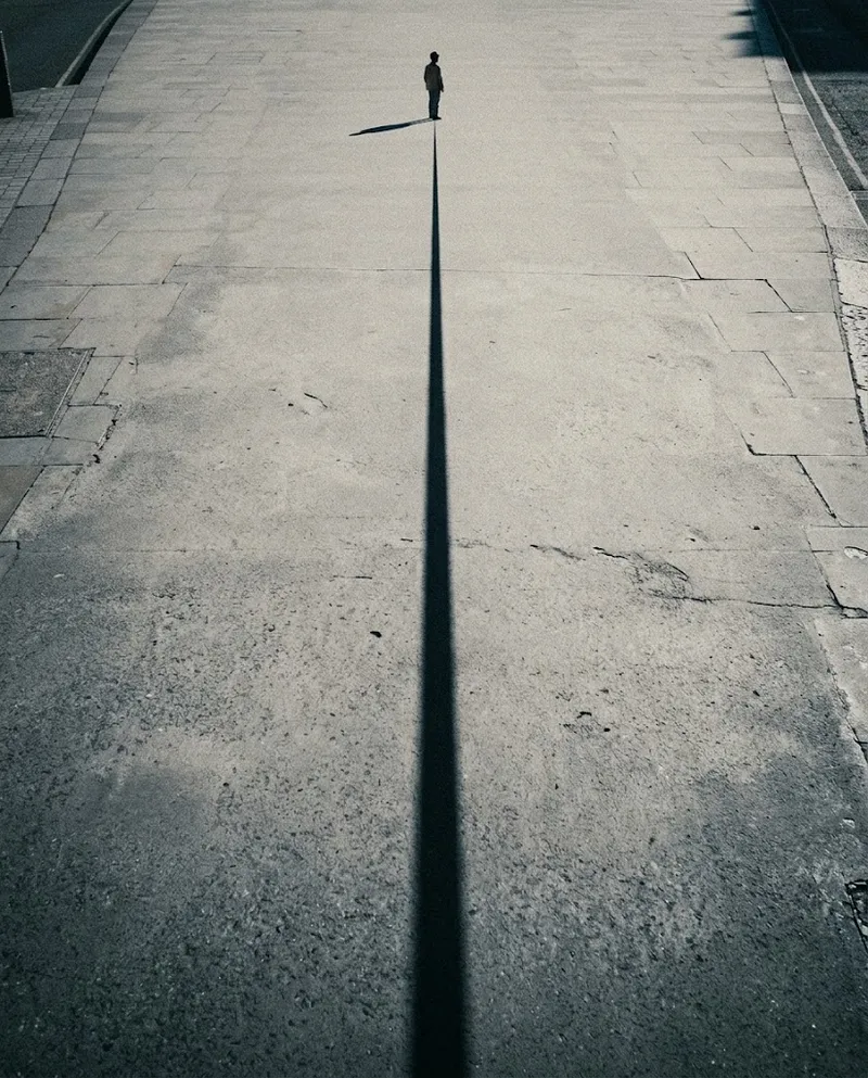 Centered Figure with Shadow Directly Below — AI-generated photograph
