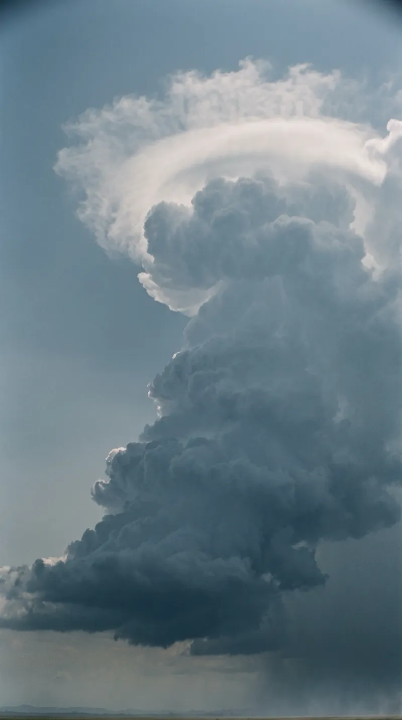 Low-Angle View of a Towering Thundercloud — AI-generated photograph