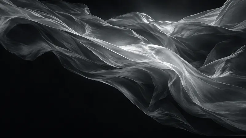 White Silk Billowing Across a Dark Field — AI-generated photograph