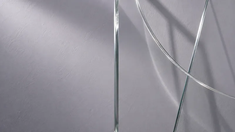 Curved Glass Edge Against Plaster — AI-generated photograph