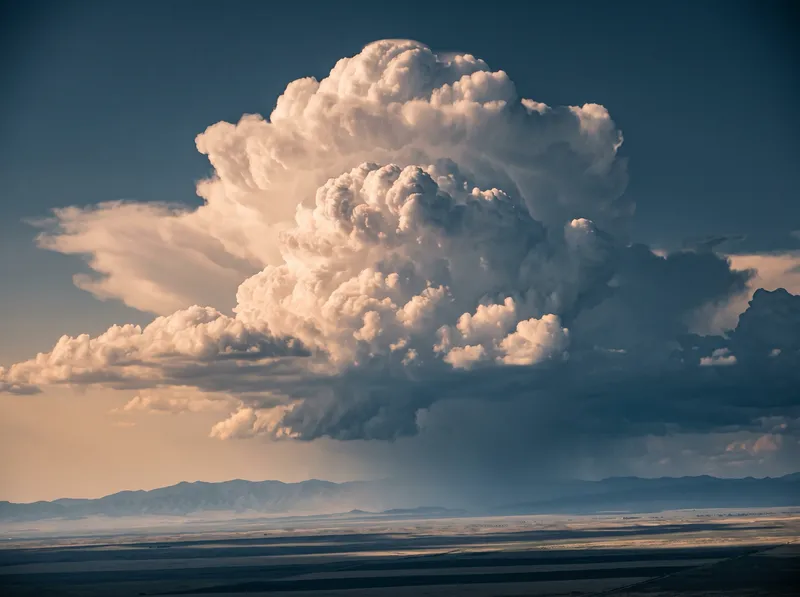 Afternoon Cumulonimbus Tower Over a Plain — AI-generated photograph