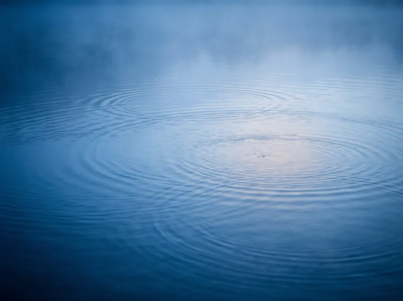 Overhead View of Cool Blue Water Ripples — AI-generated photograph