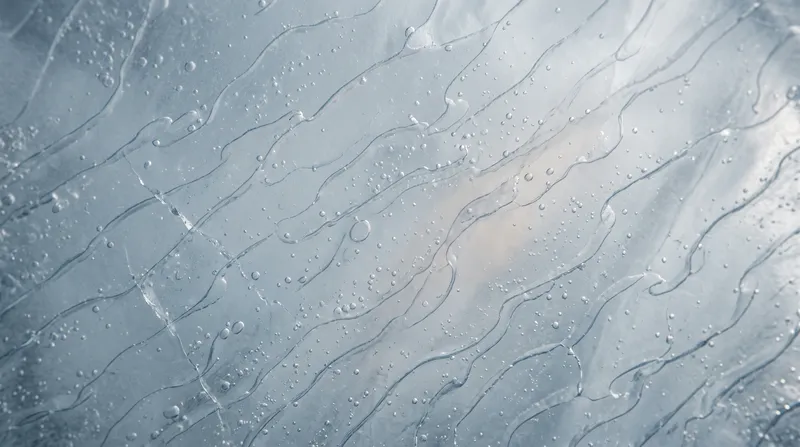 Translucent Ice Slab with Trapped Air Bubbles — AI-generated photograph