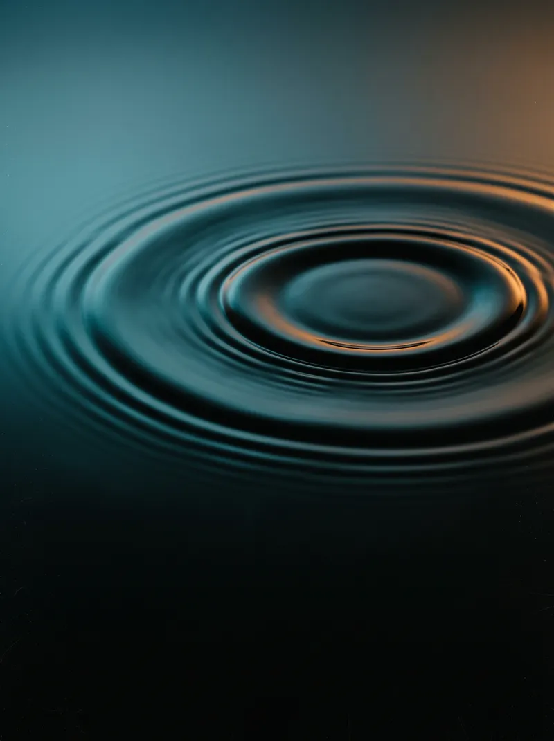 Water Ripples with Amber and Teal Edges — AI-generated photograph