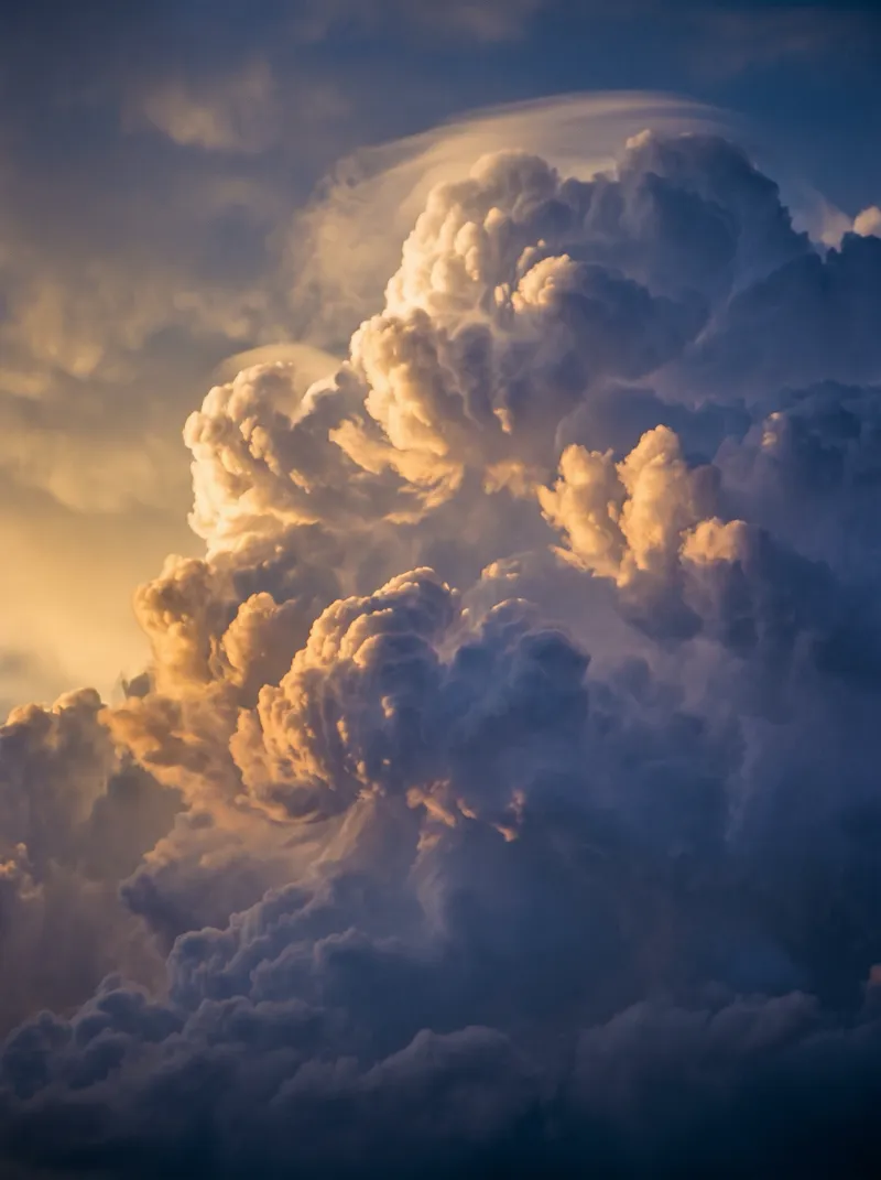 Sunset Cumulonimbus in Amber and Violet — AI-generated photograph
