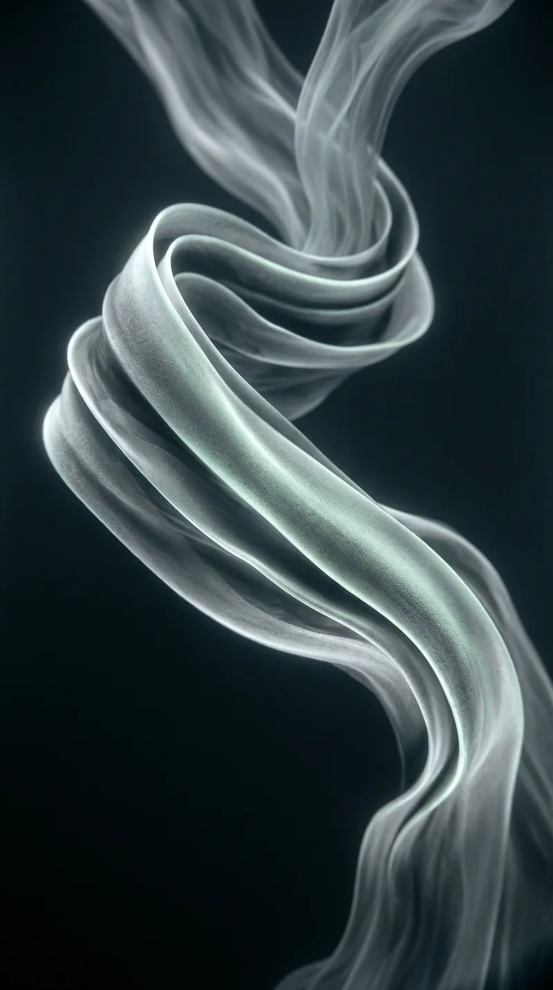 Luminous Ink Ribbon on a Black Field — AI-generated photograph