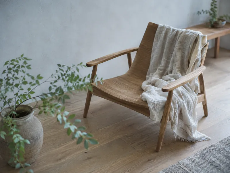 Low Wooden Armchair Seen From Above — AI-generated photograph